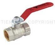 Female x Female Brass Ball Valve (ISO 228) with Steel Flat Handle