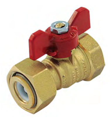 Brass Straight Female Valve with Check Valve & Loose Nut – ISO 228 Water Meter Connector (Model 2263CK)