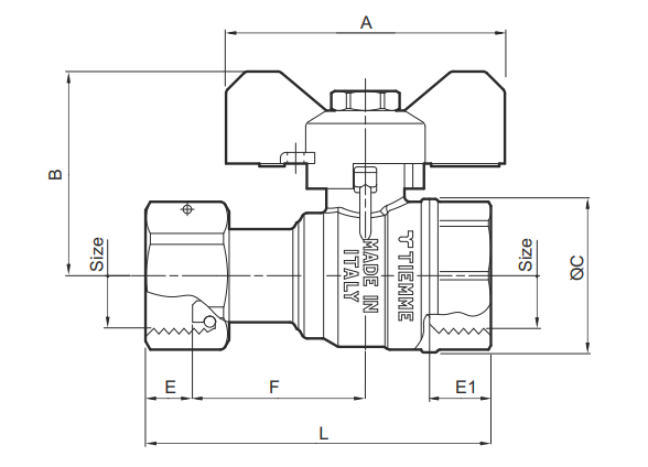 Brass Straight Female Valve with Check Valve & Loose Nut – ISO 228 Water Meter Connector (Model 2263CK)